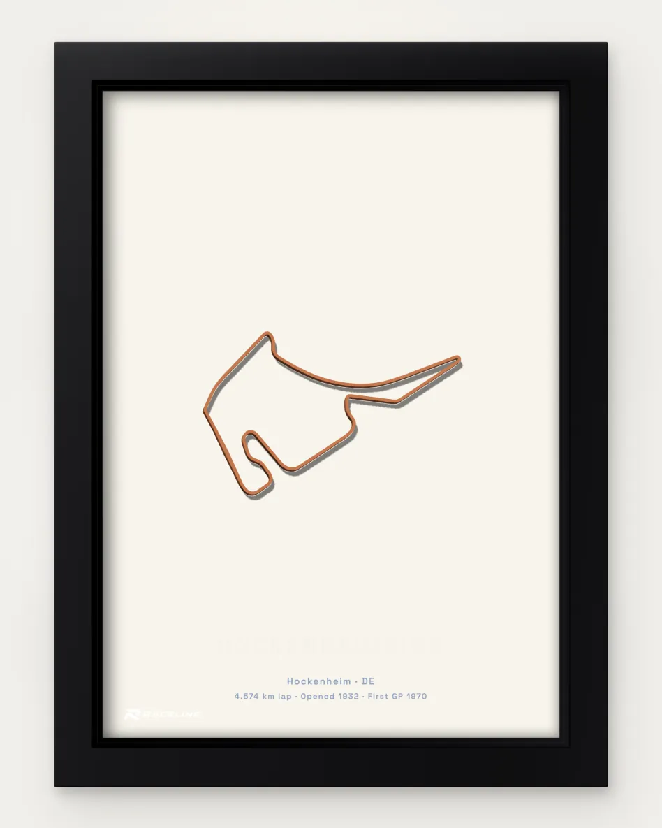 Framed Hockenheimring circuit poster on a solid background