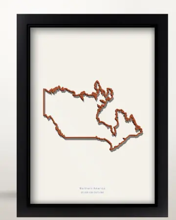 Framed Canada country outline poster on a solid beige background