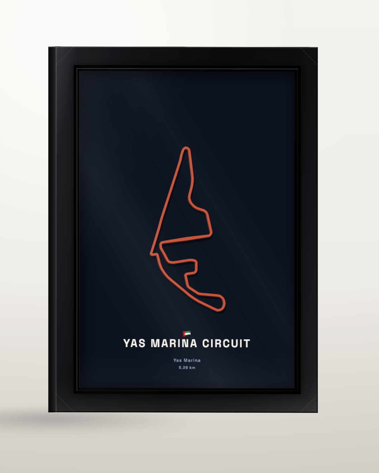 Raceline studio preview: Yas Marina Circuit — framed angle view