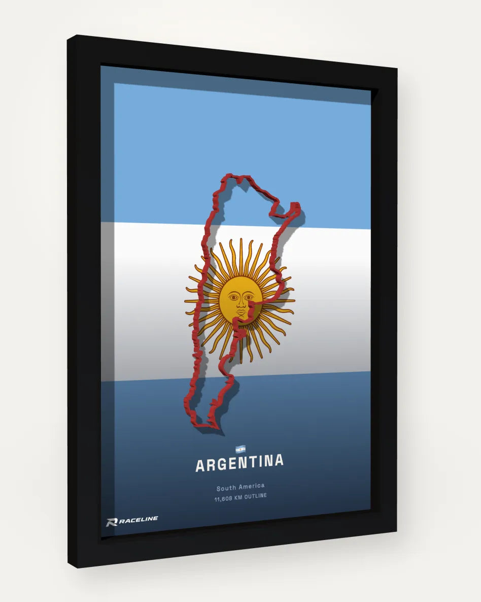 Argentina poster with flag background