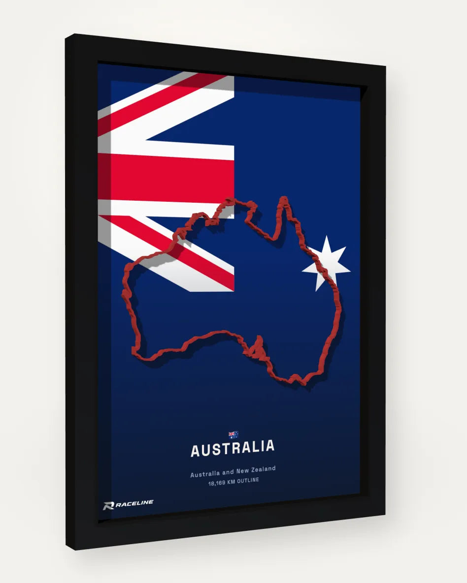 Australia poster with flag background