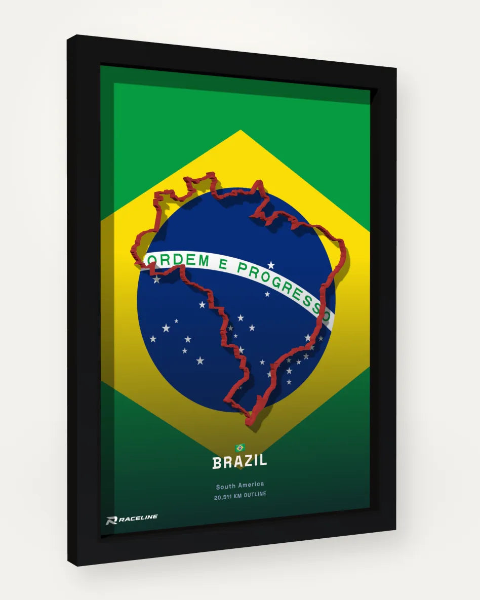 Brazil poster with flag background
