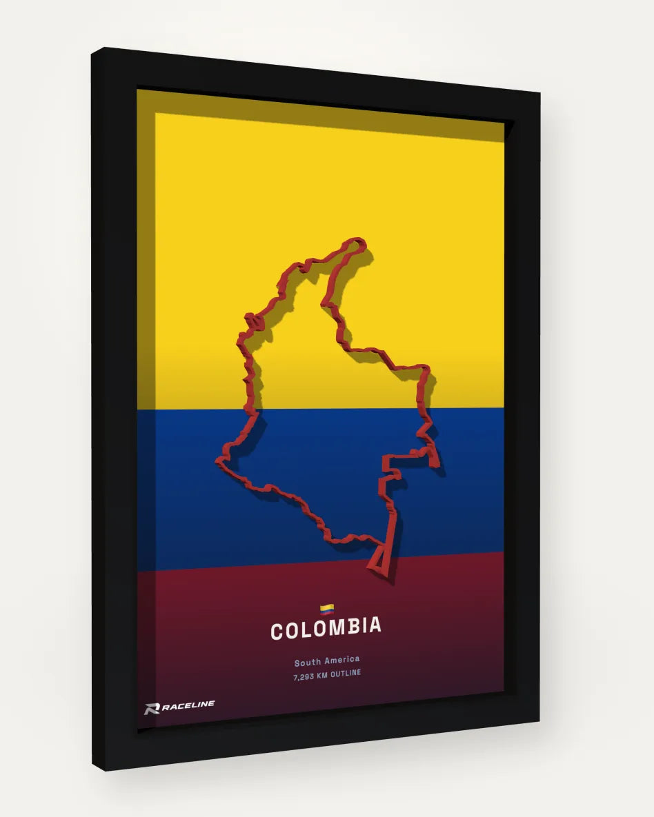 Colombia poster with flag background