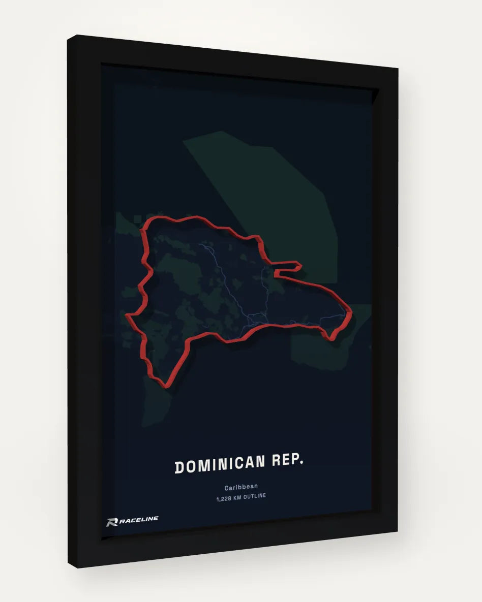Dominican Rep. poster with map background