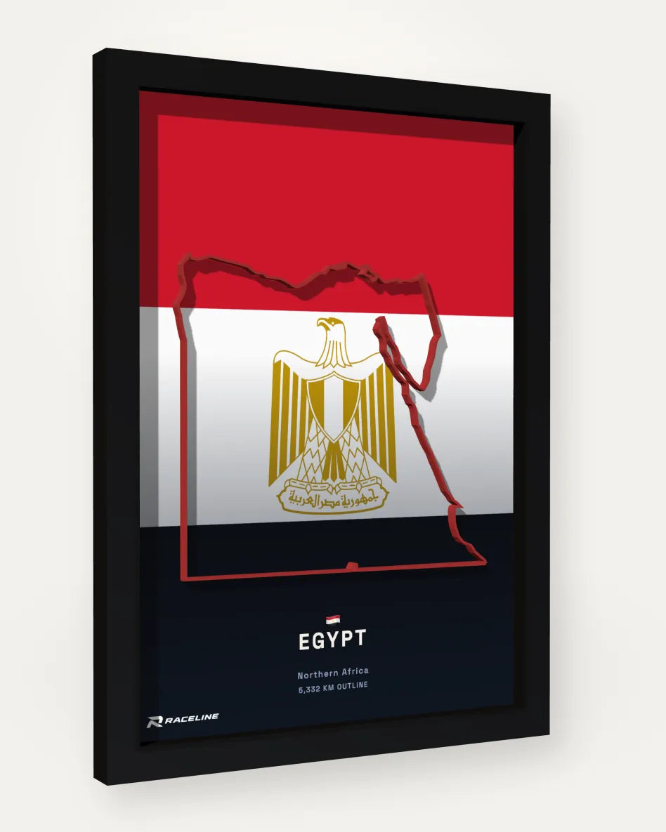 Egypt poster with flag background