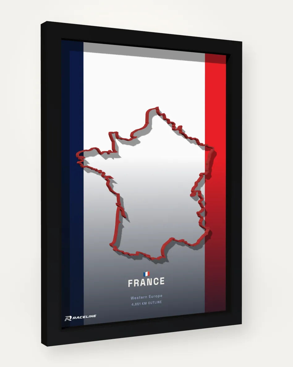 France poster with flag background