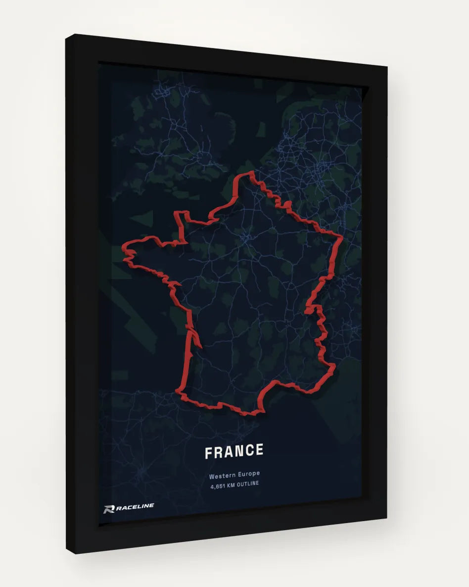 France poster with map background