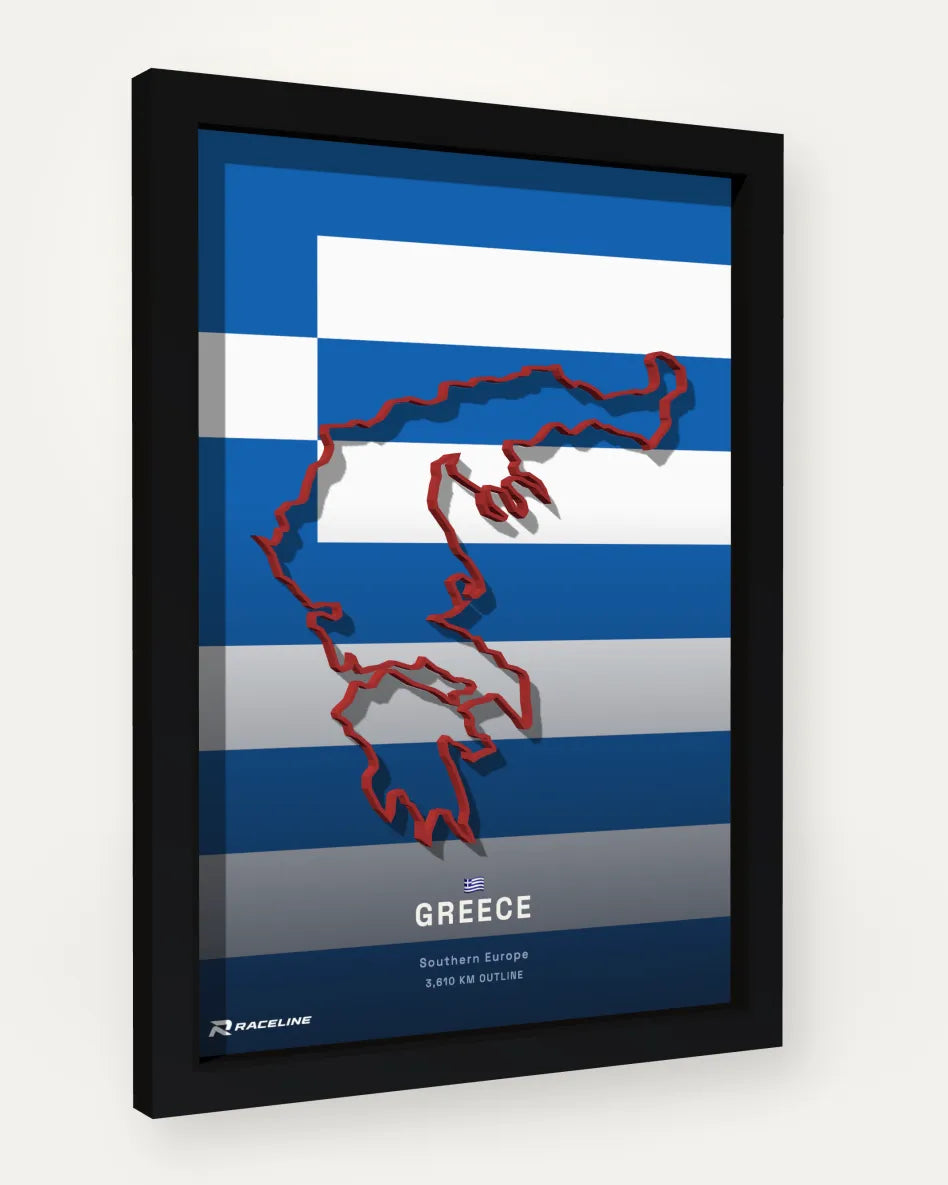 Greece poster with flag background