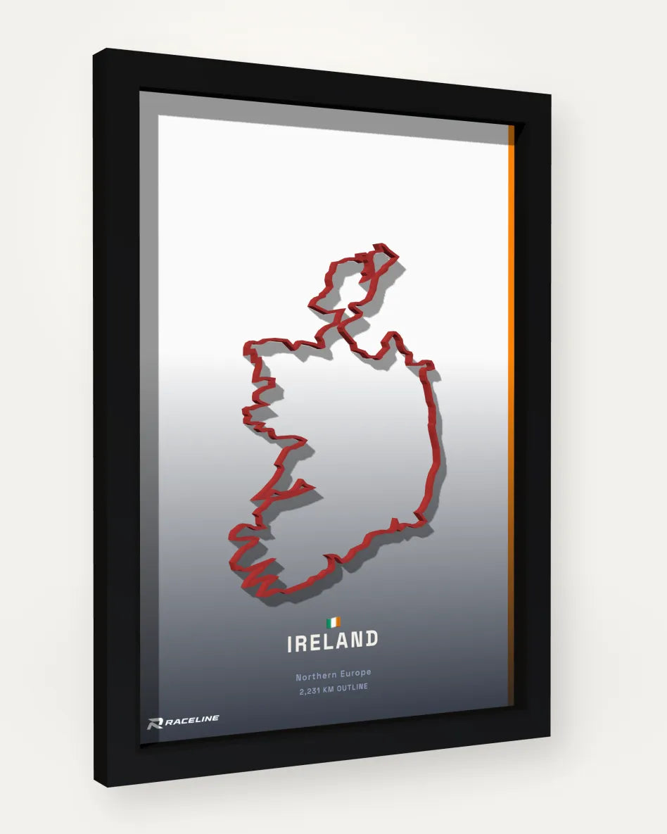 Ireland poster with flag background