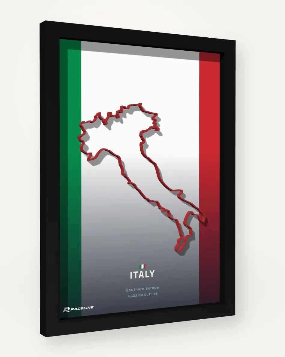 Italy poster with flag background