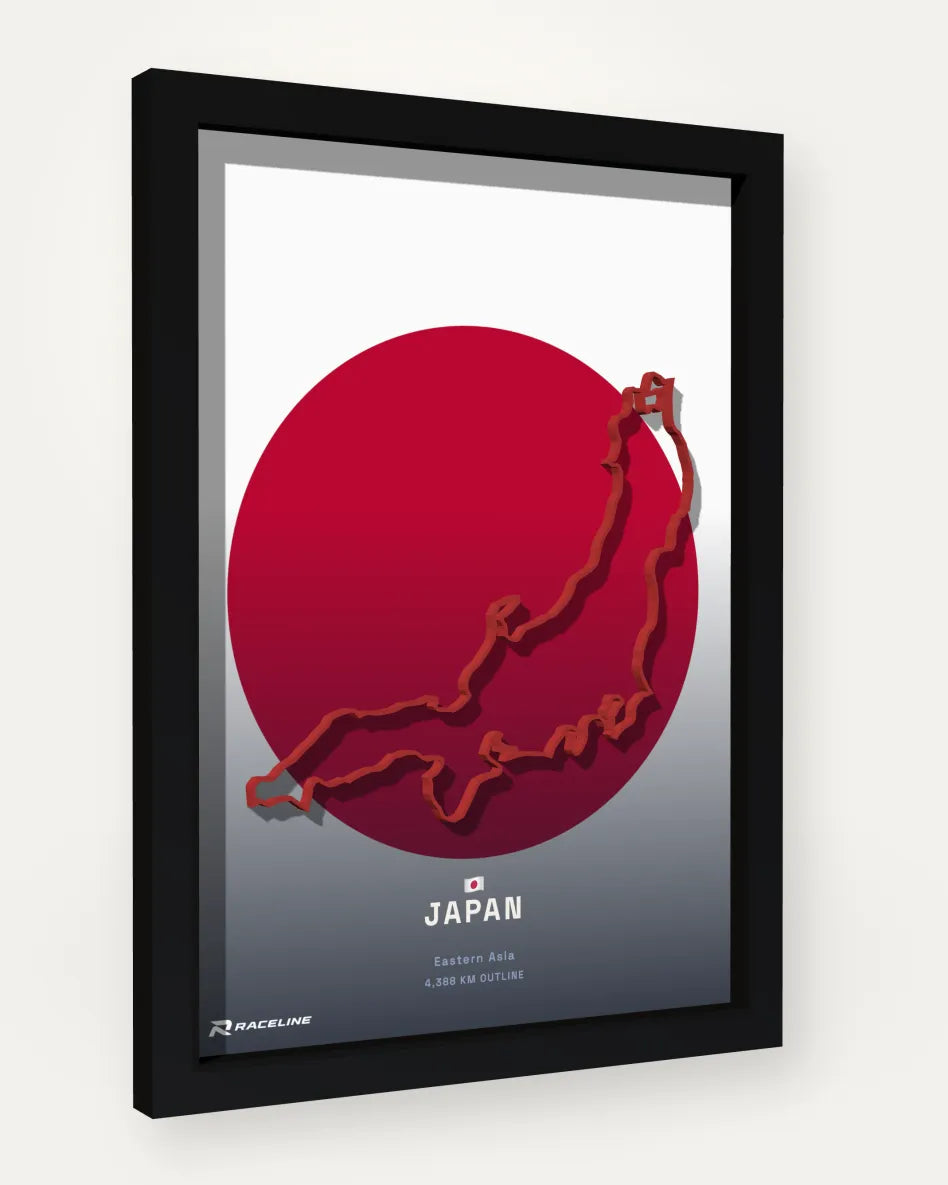 Japan poster with flag background