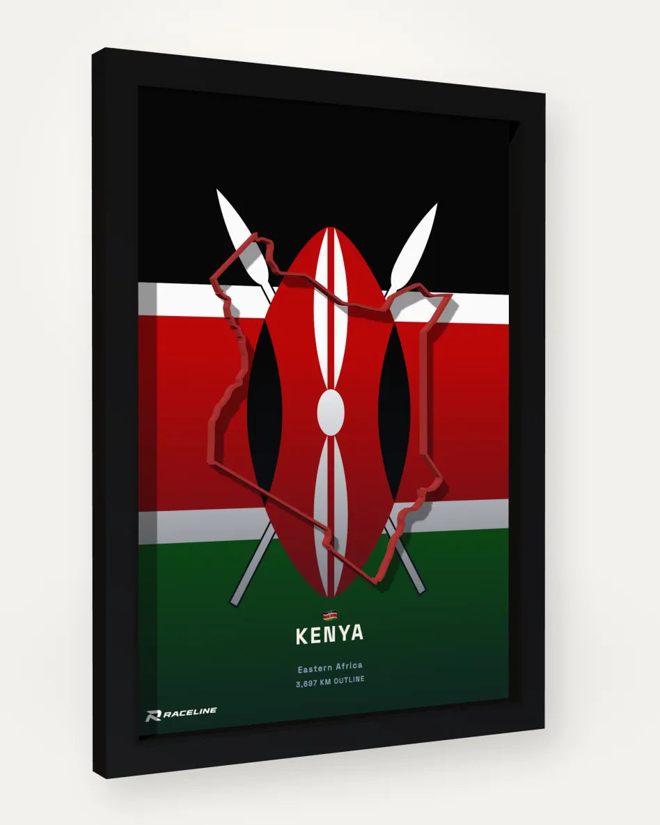 Kenya poster with flag background