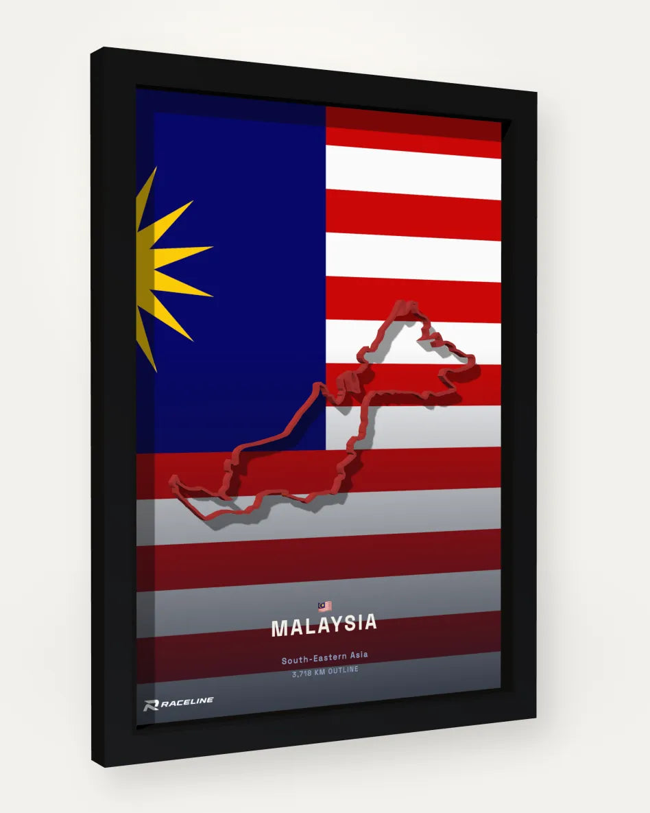 Malaysia poster with flag background