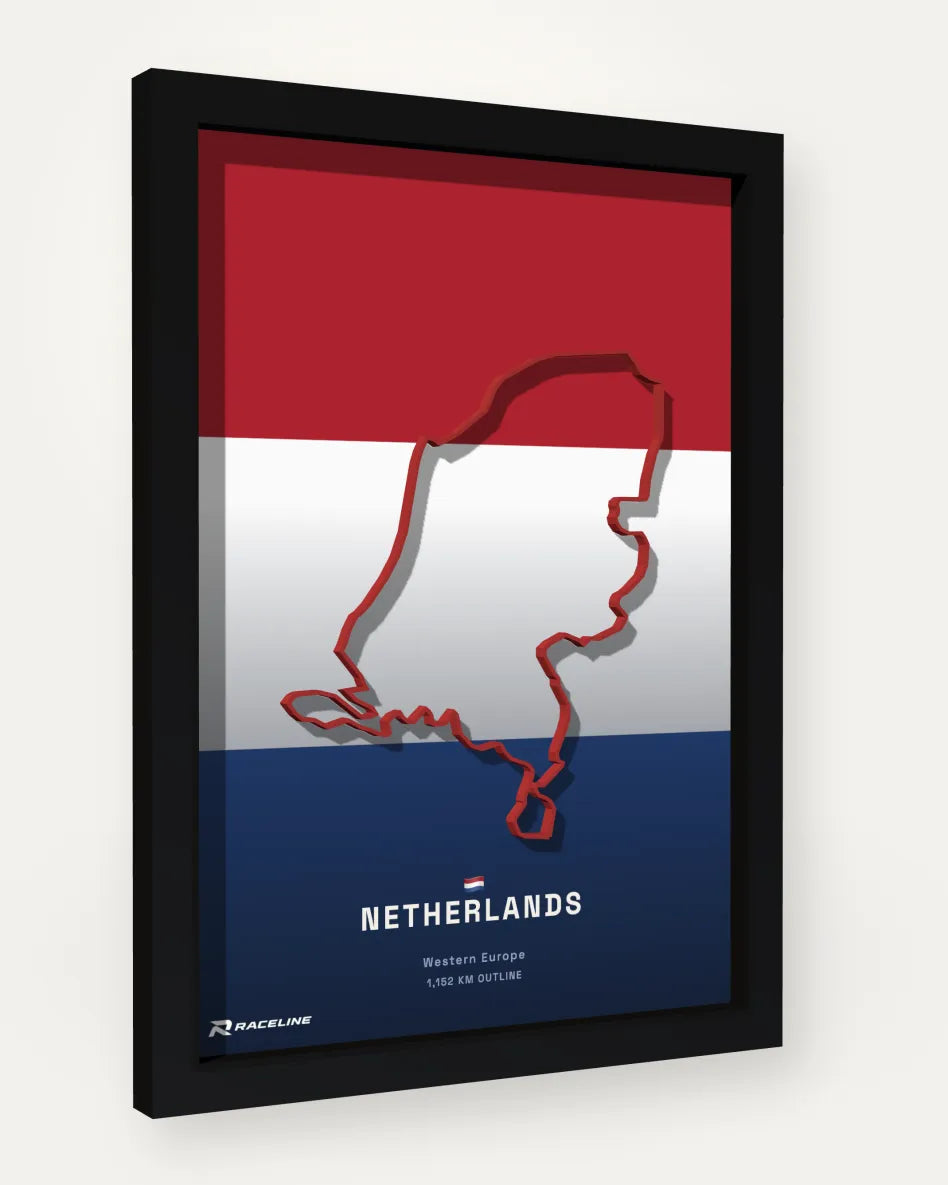 Netherlands poster with flag background