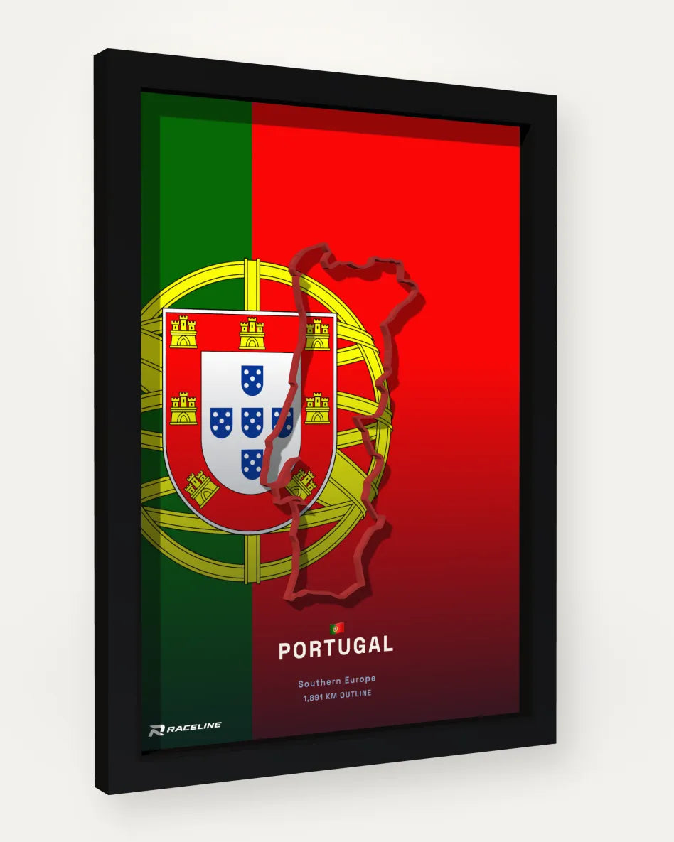 Portugal poster with flag background