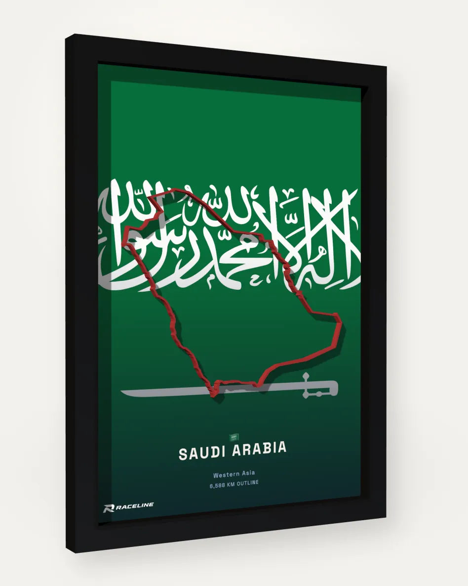 Saudi Arabia poster with flag background