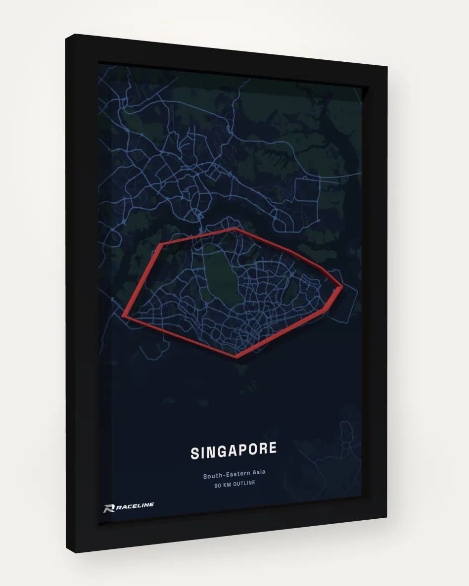Singapore poster with map background