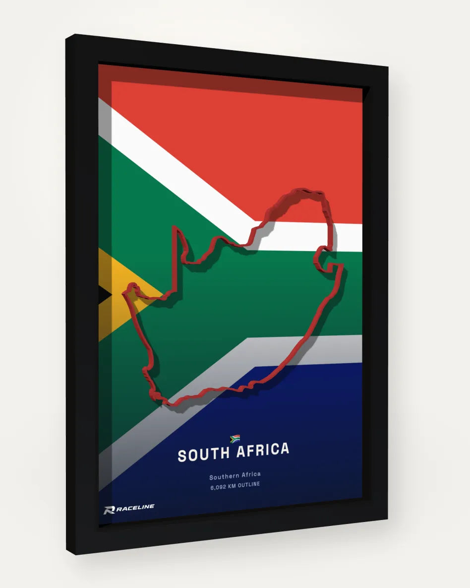 South Africa poster with flag background