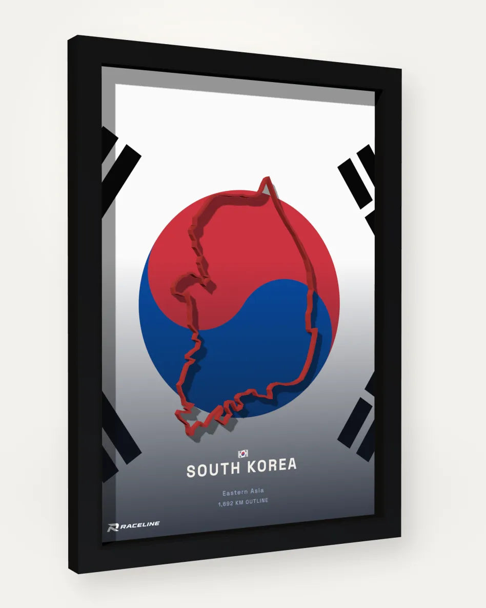 South Korea poster with flag background