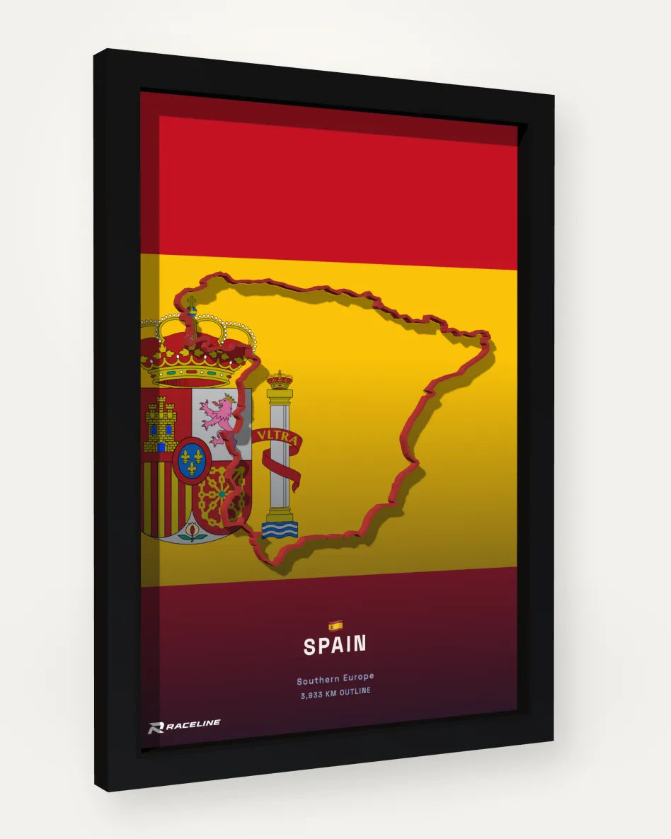 Spain poster with flag background
