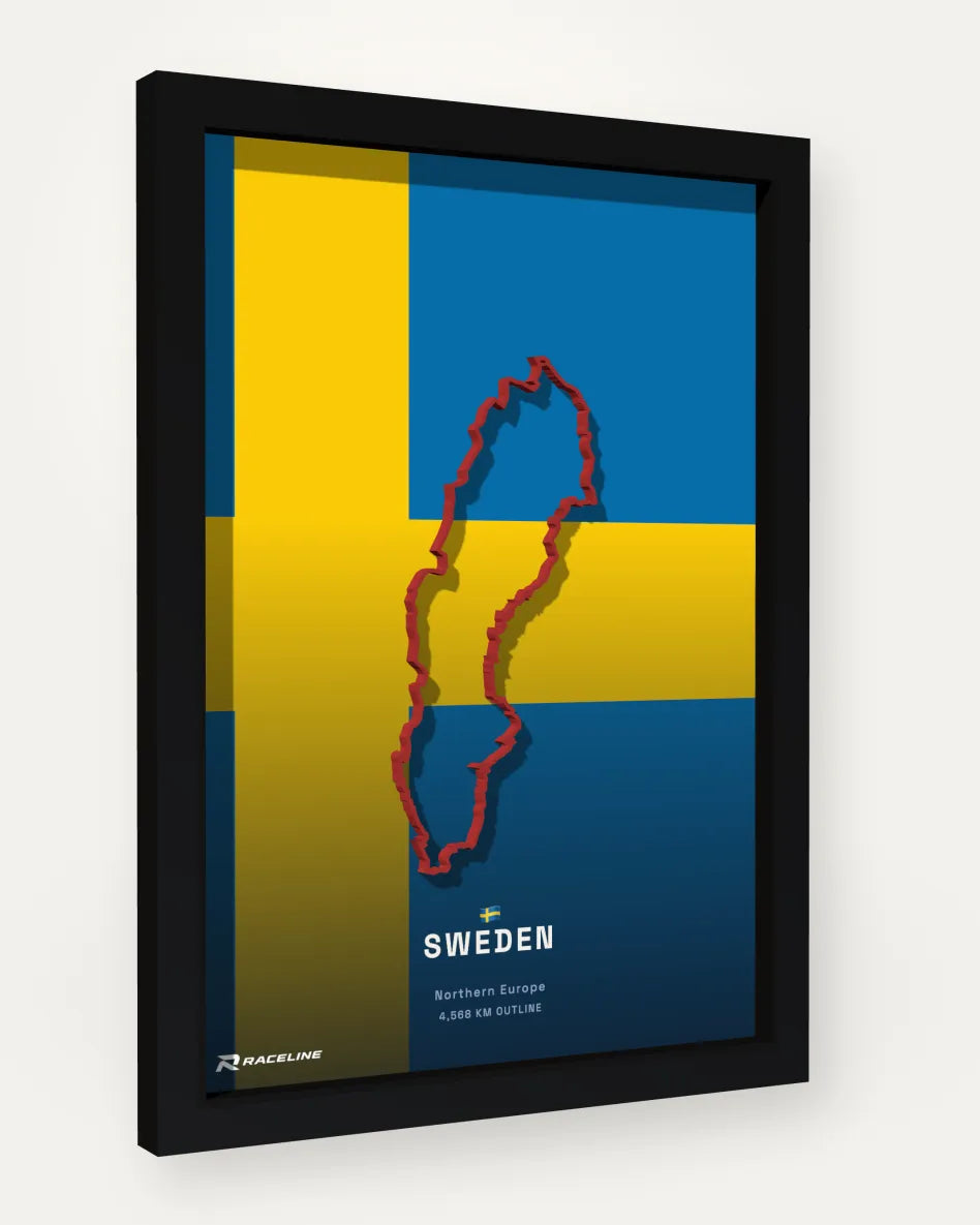 Sweden poster with flag background