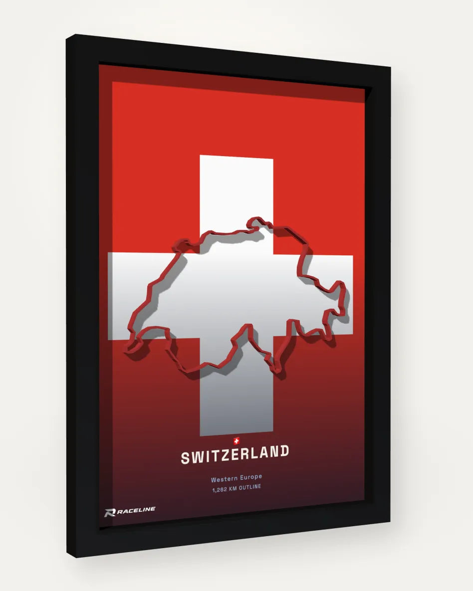 Switzerland poster with flag background