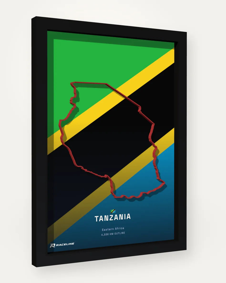 Tanzania poster with flag background