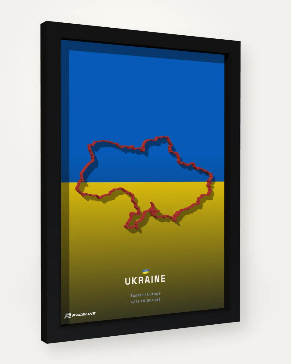 Ukraine poster with flag background