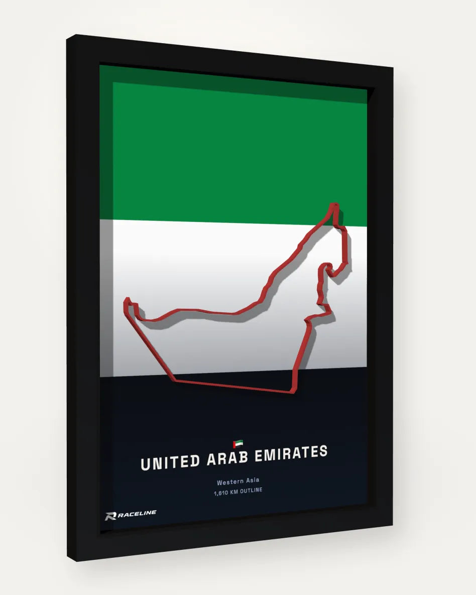 United Arab Emirates poster with flag background