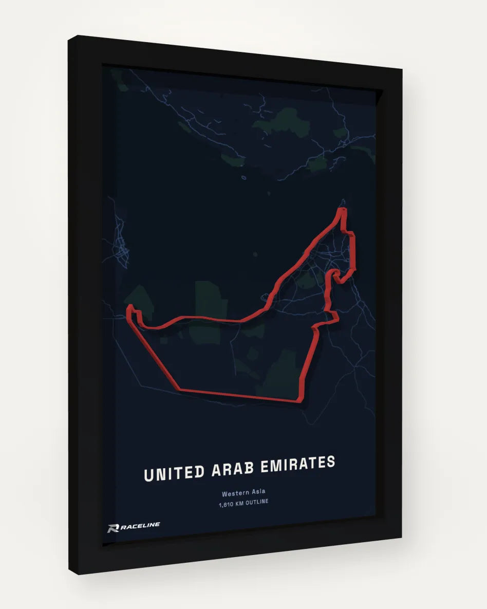 United Arab Emirates poster with map background