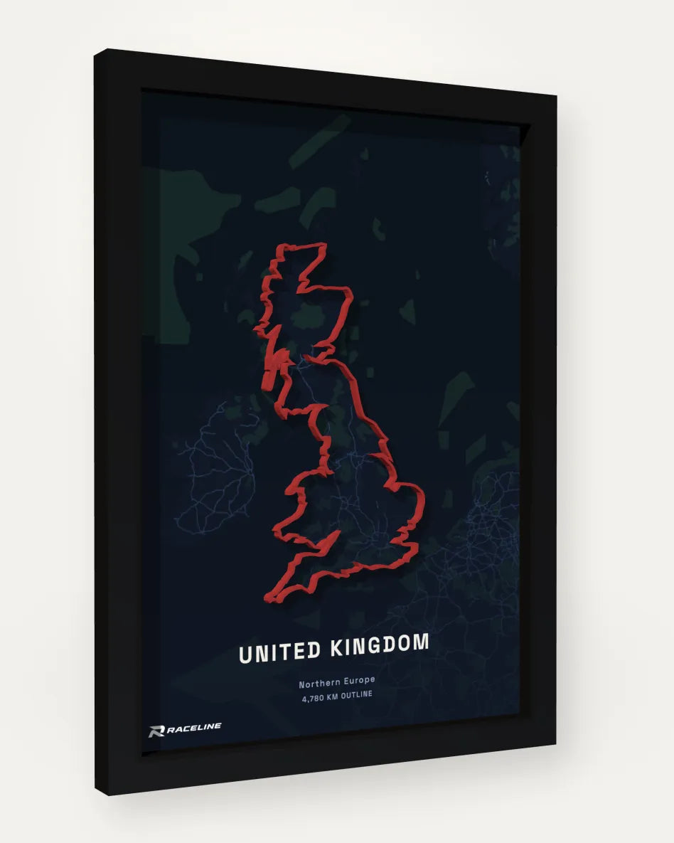 United Kingdom poster with map background