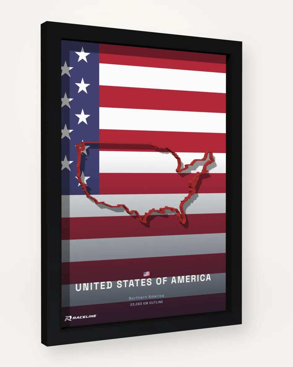 United States of America poster with flag background