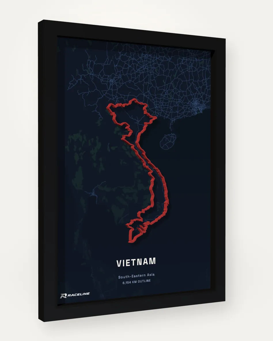 Vietnam poster with map background