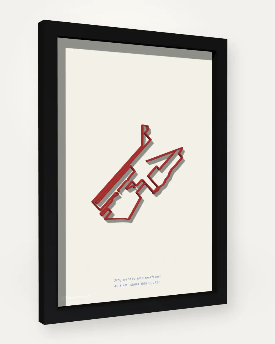 Barcelona Marathon poster with solid background