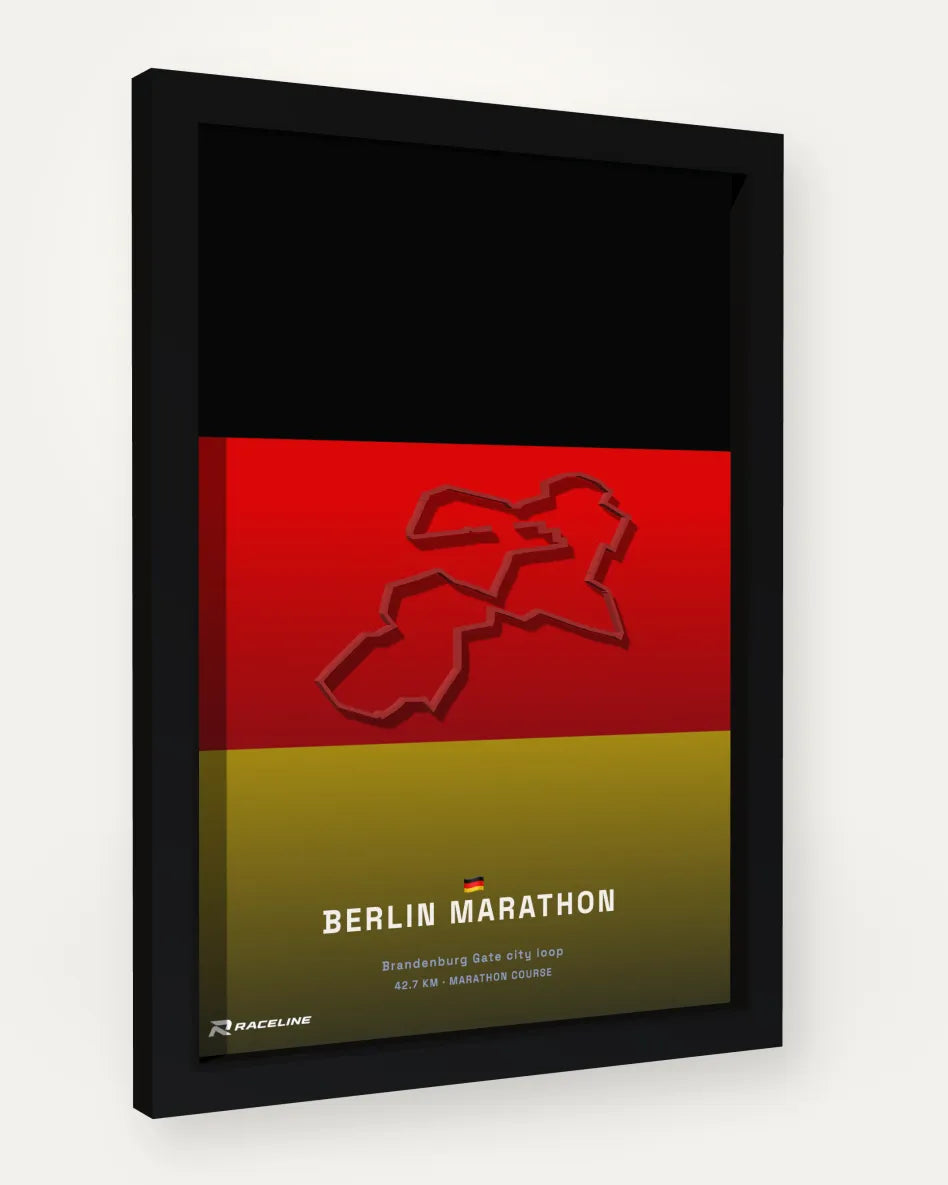 Berlin Marathon poster with flag background