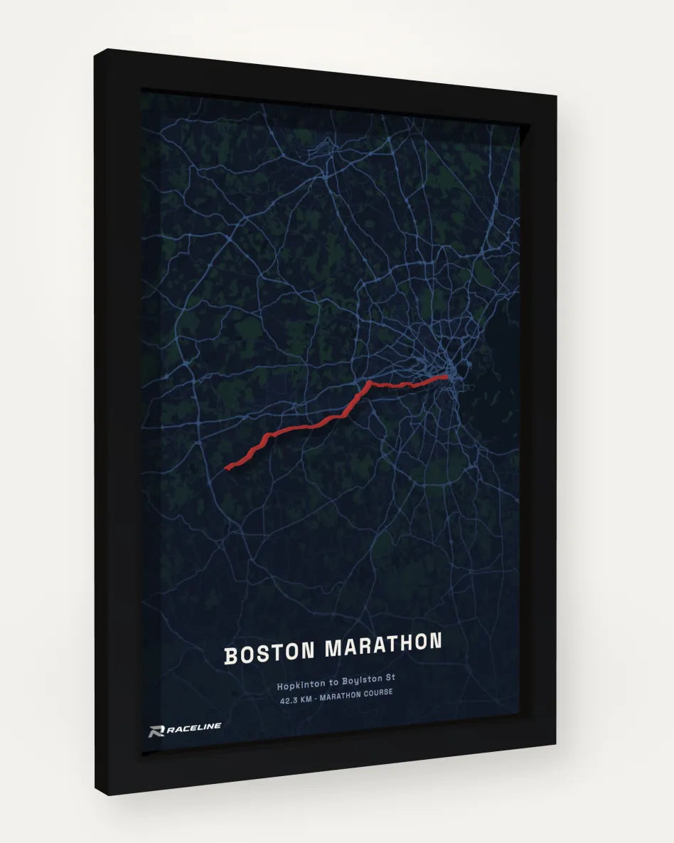 Boston Marathon poster with map background
