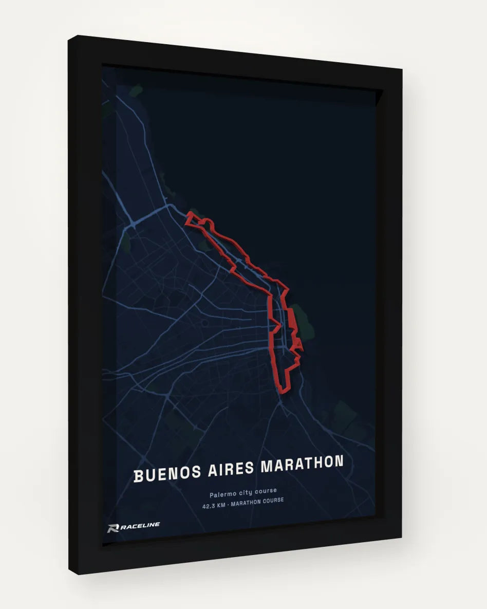 Buenos Aires Marathon poster with map background
