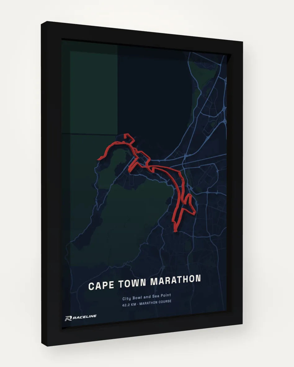 Cape Town Marathon poster with map background