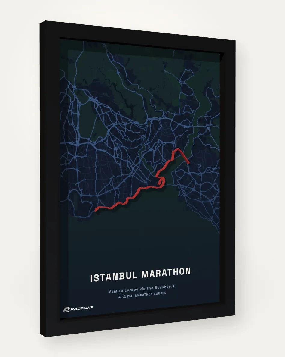 Istanbul Marathon poster with map background