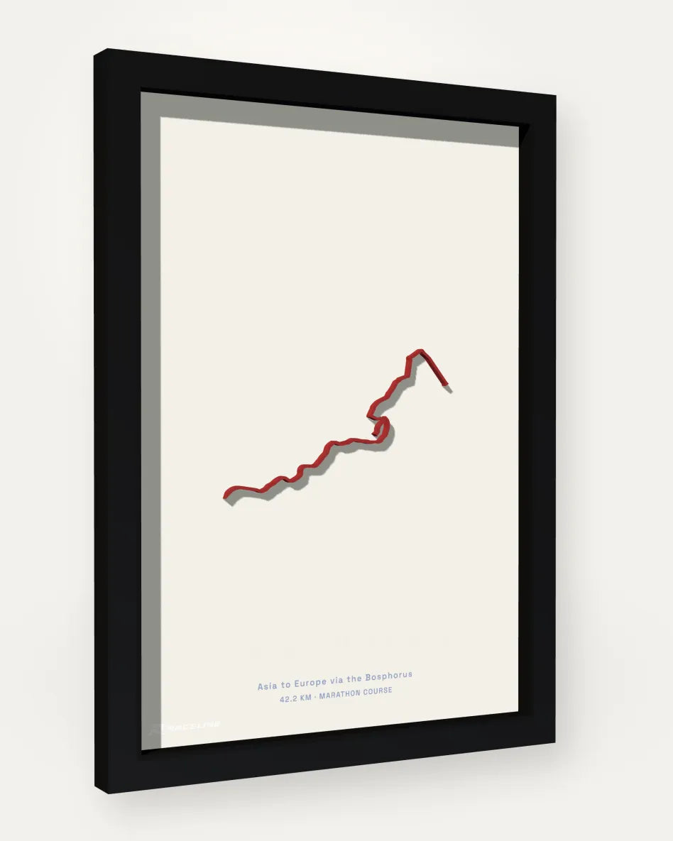 Istanbul Marathon poster with solid background