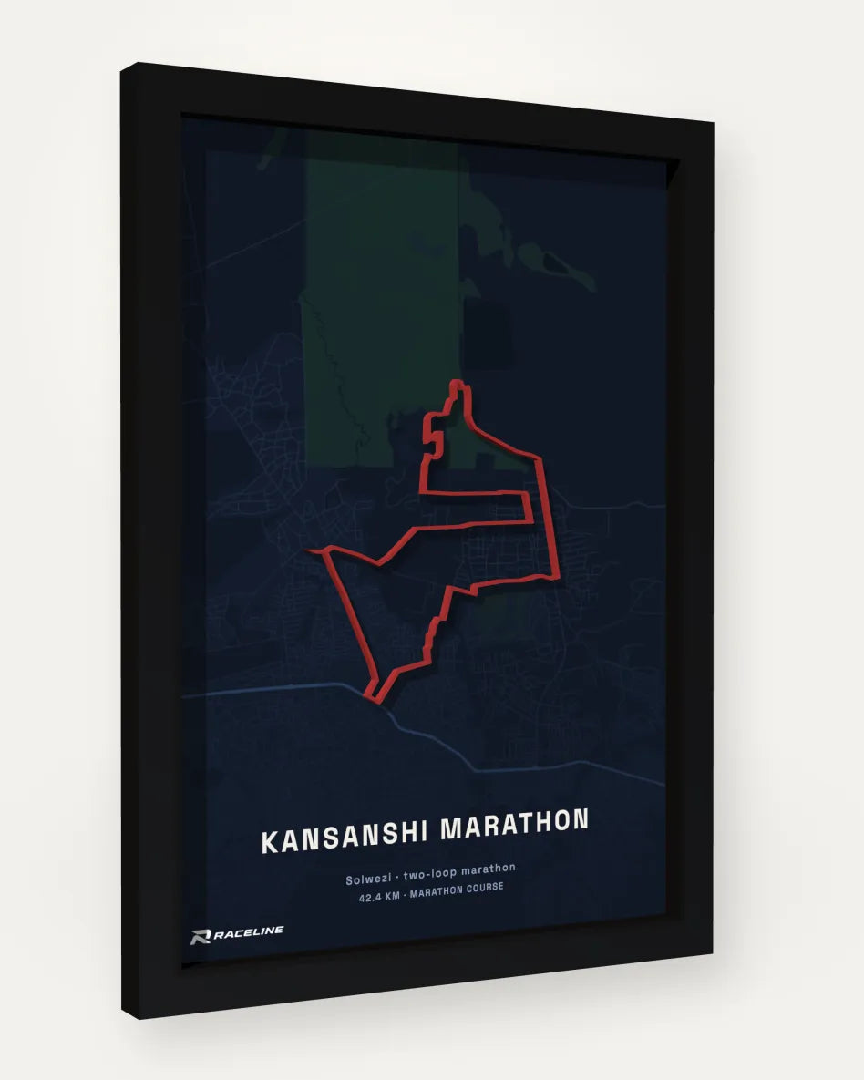 Kansanshi Marathon poster with map background