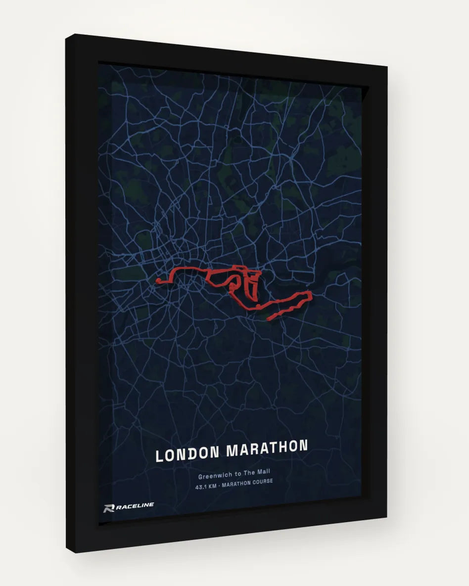 London Marathon poster with map background