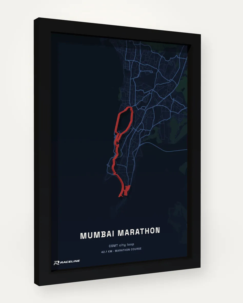 Mumbai Marathon poster with map background
