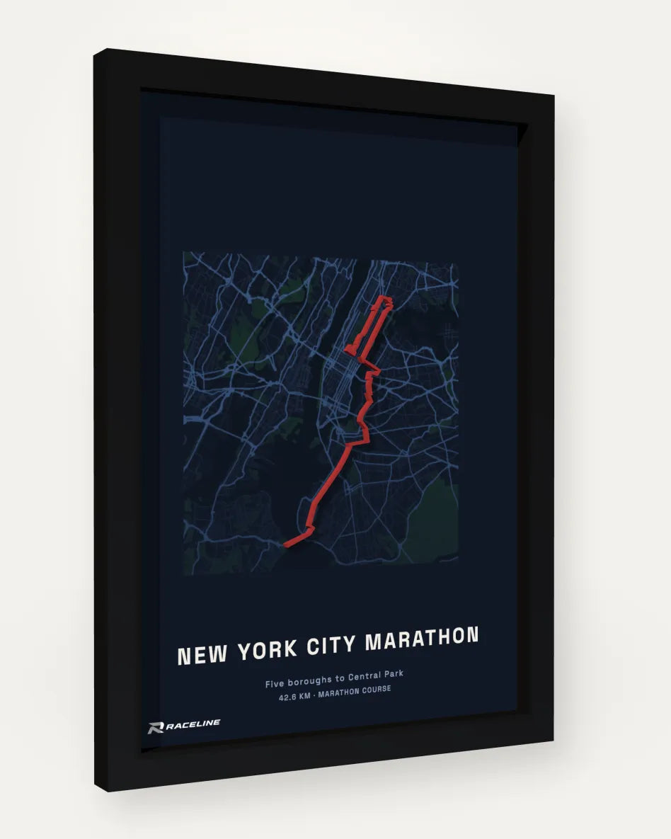 New York City Marathon poster with map background