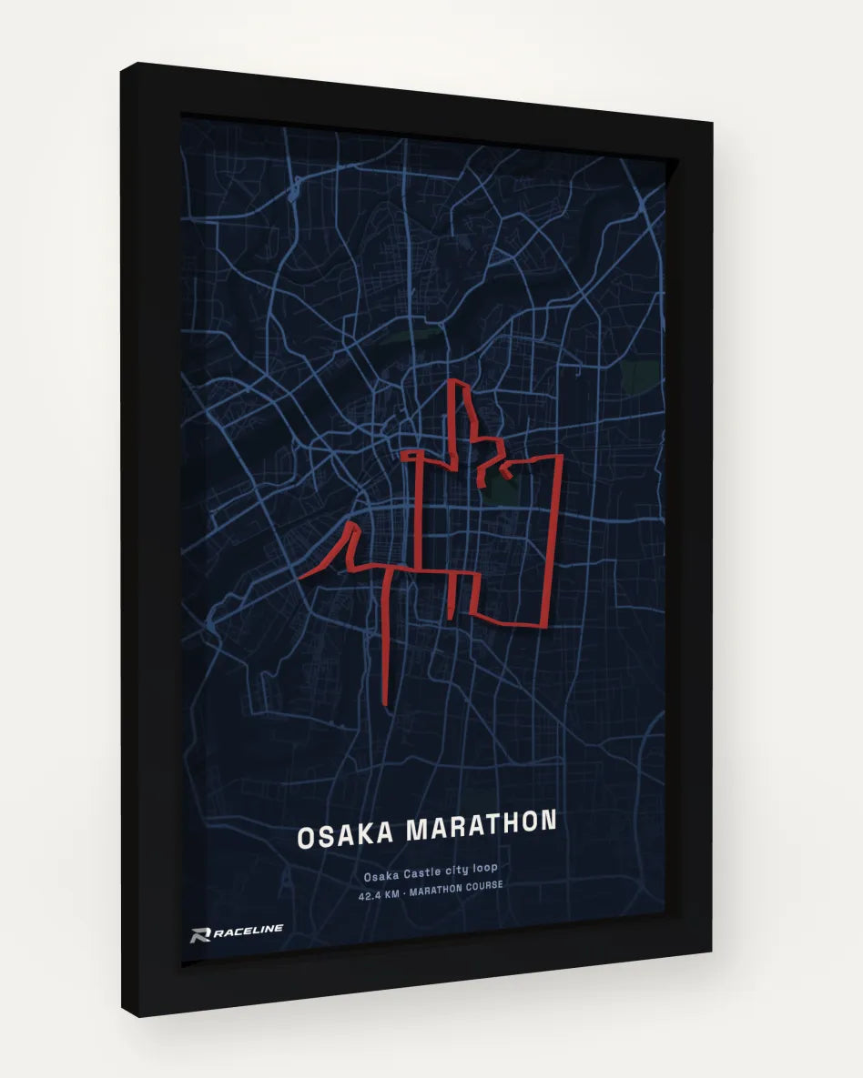 Osaka Marathon poster with map background
