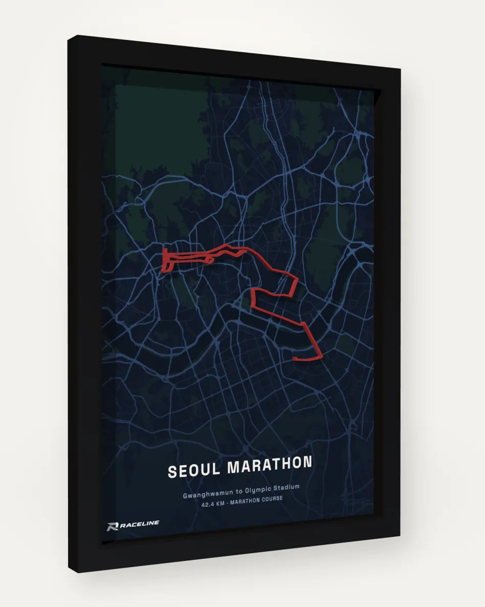 Seoul Marathon poster with map background