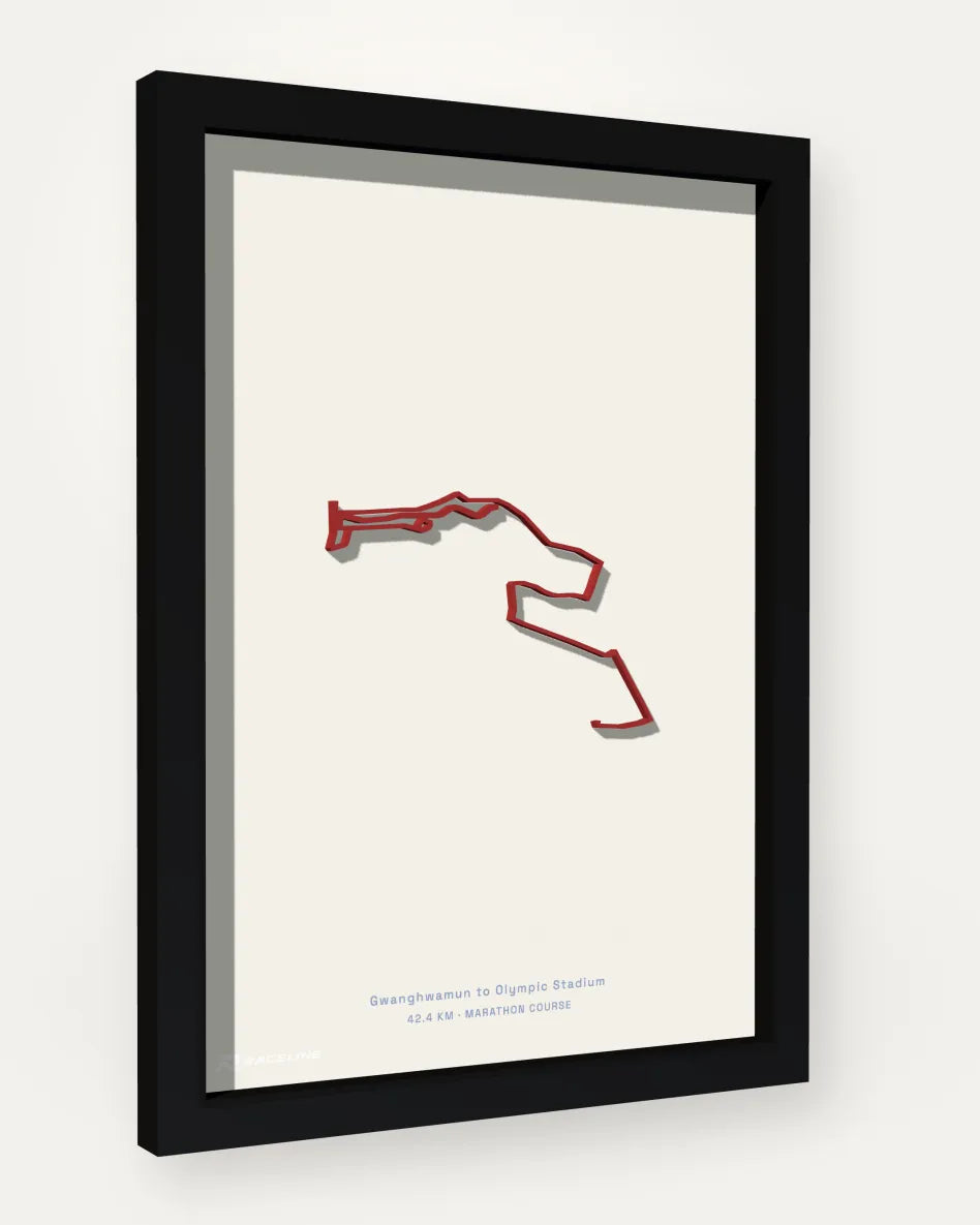 Seoul Marathon poster with solid background