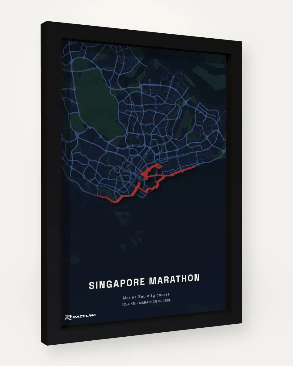 Singapore Marathon poster with map background