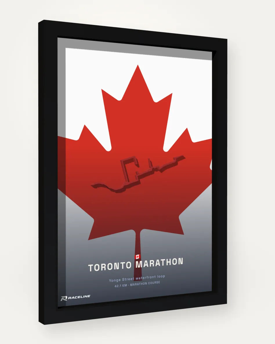Toronto Marathon poster with flag background