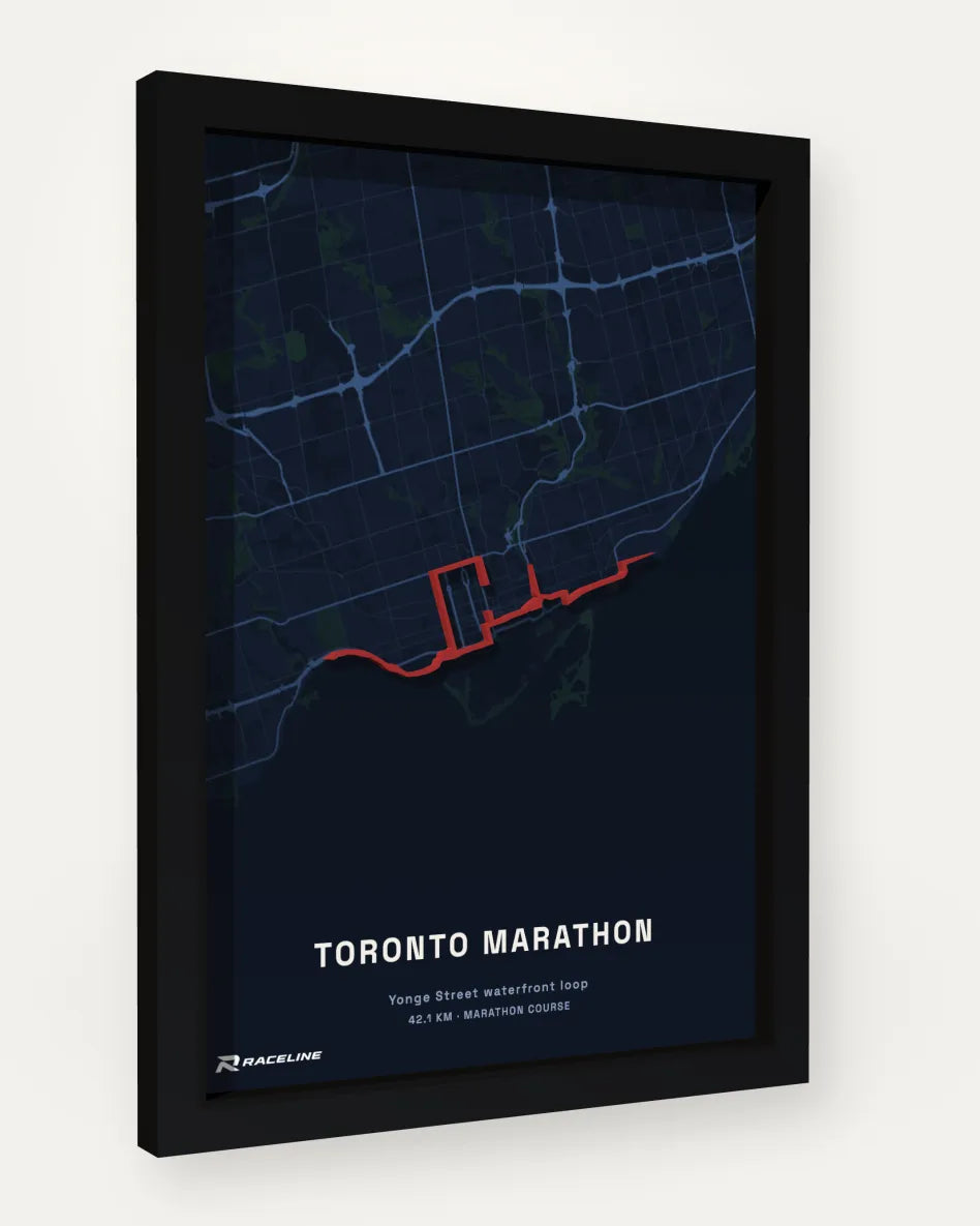 Toronto Marathon poster with map background
